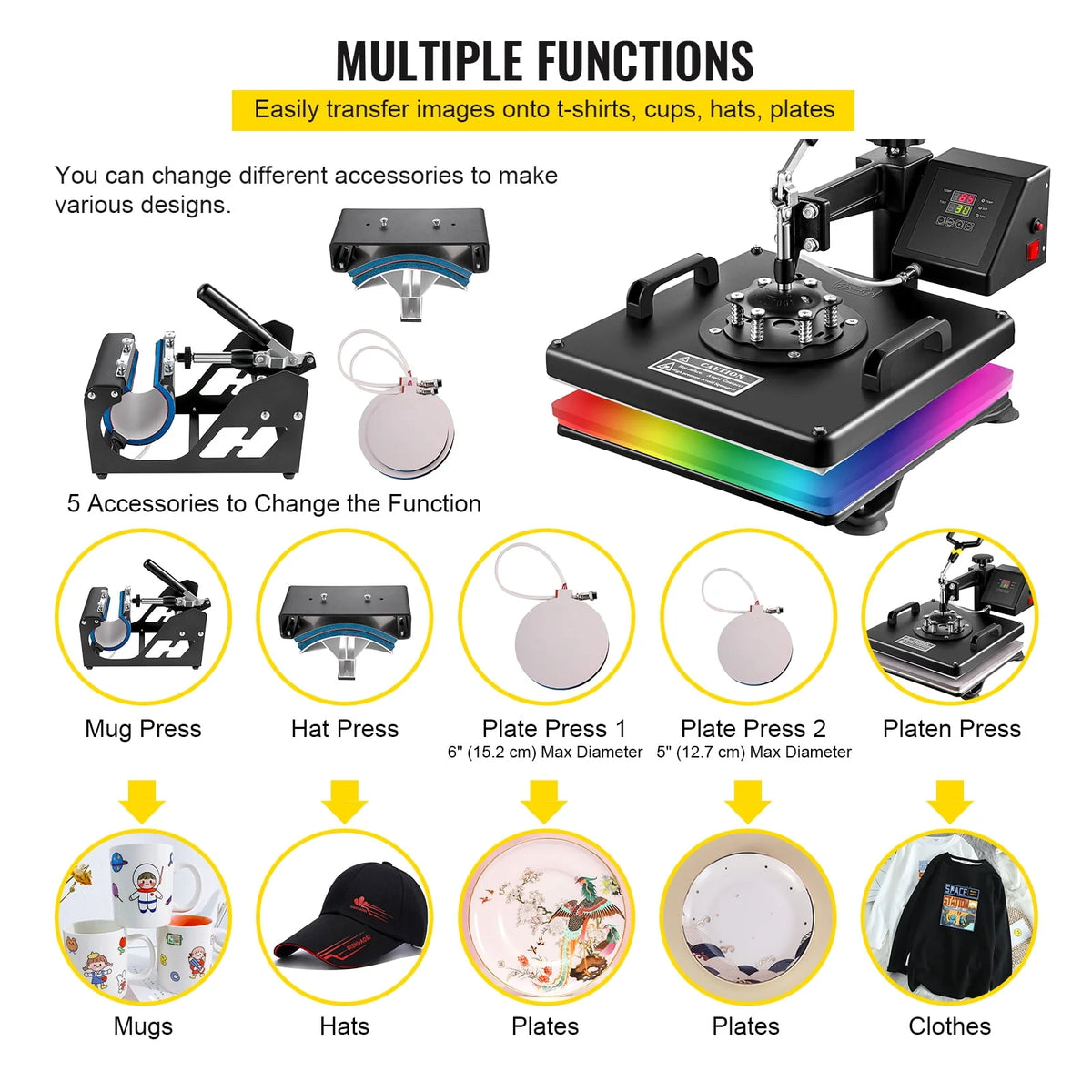 12 x 15 inch 5 in 1 Heat Press Machine U588991