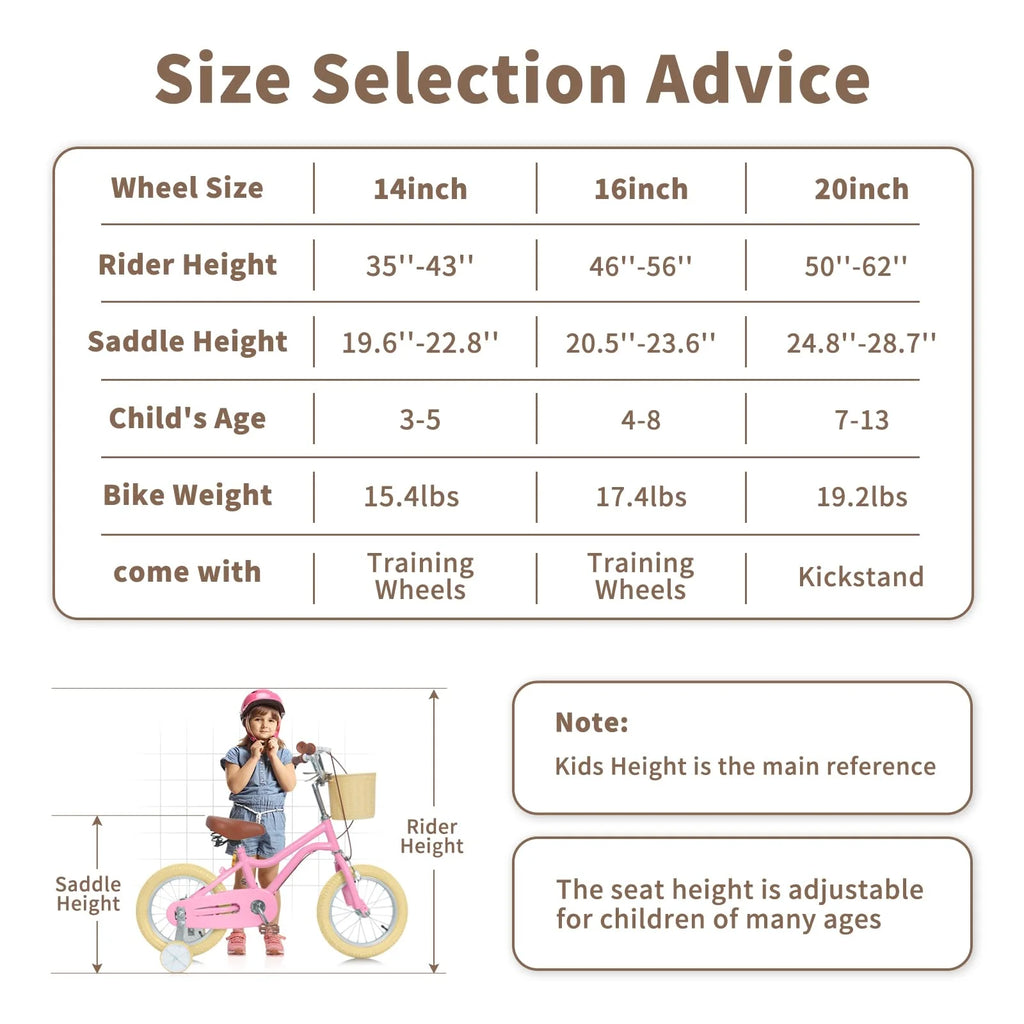 16 inch Kids Bike with Training Wheels and Basket G683
