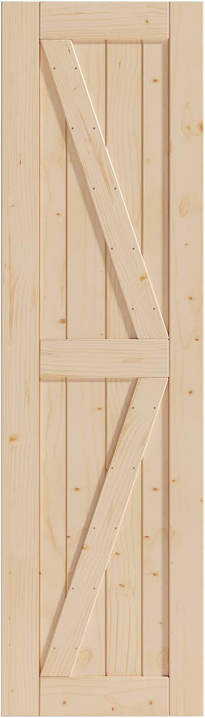 Solid Natural Spruce Sliding Barn Door D801418