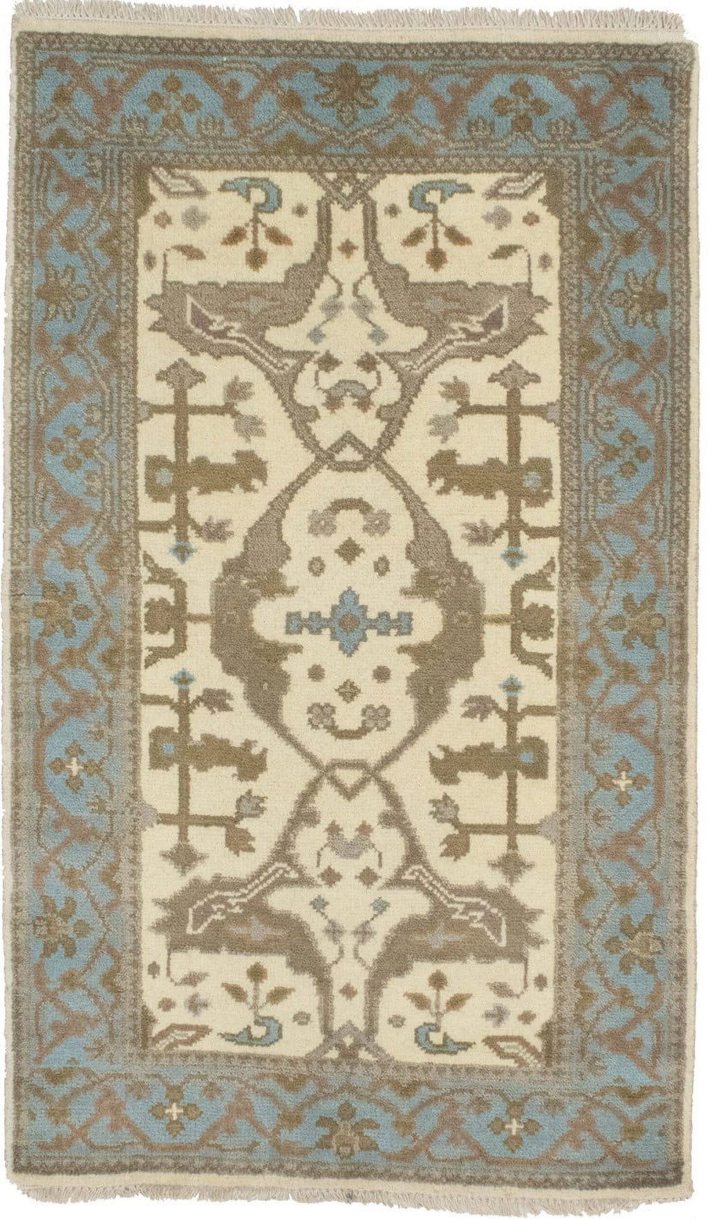 Cream Floral 3X5 Oriental Rug X61951