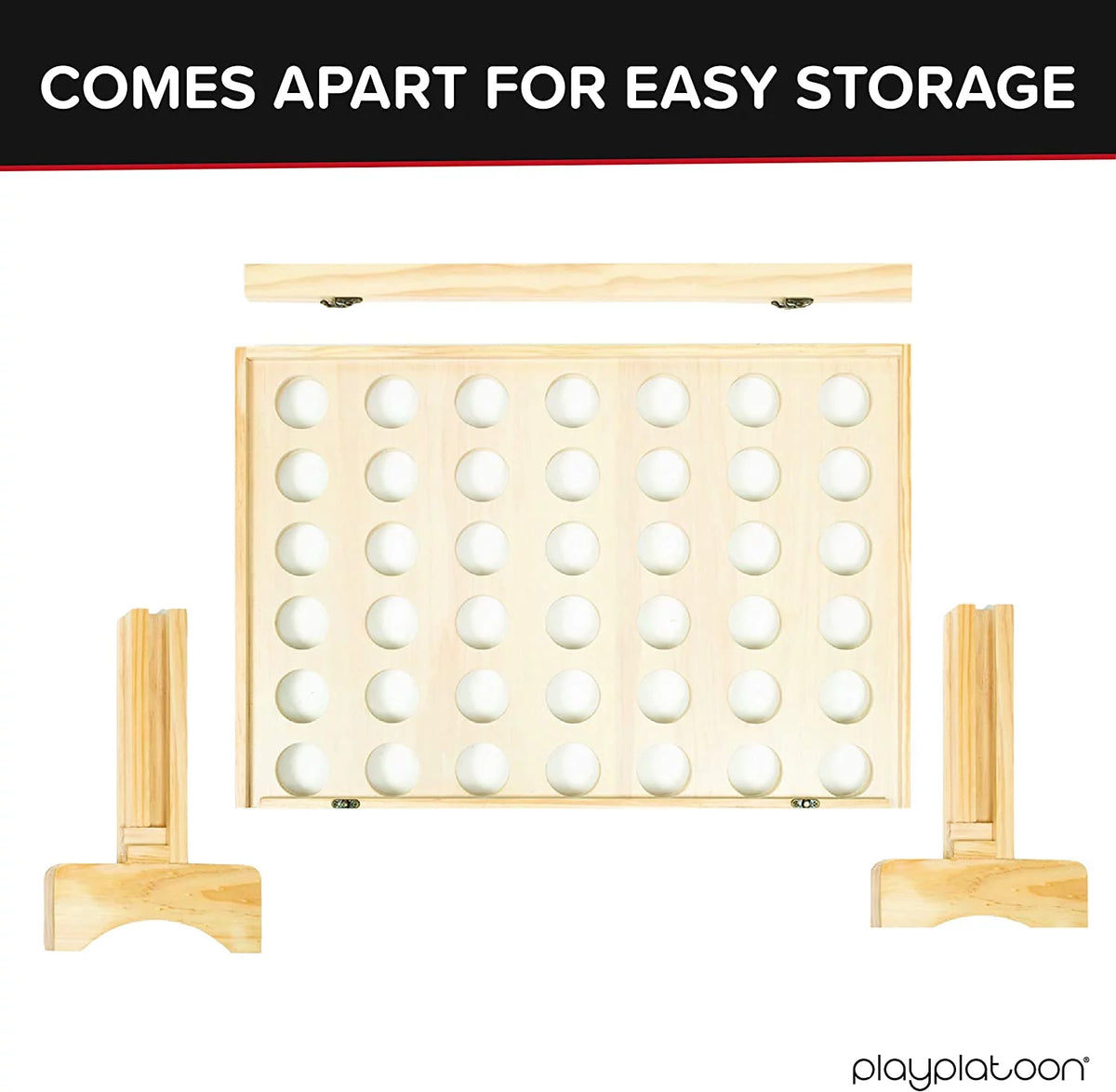 Wooden 4 in a Row Game with Coins, Case and Rules G33194