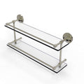 Polished Nickel Double Glass Shelf with Gallery Rail G8632