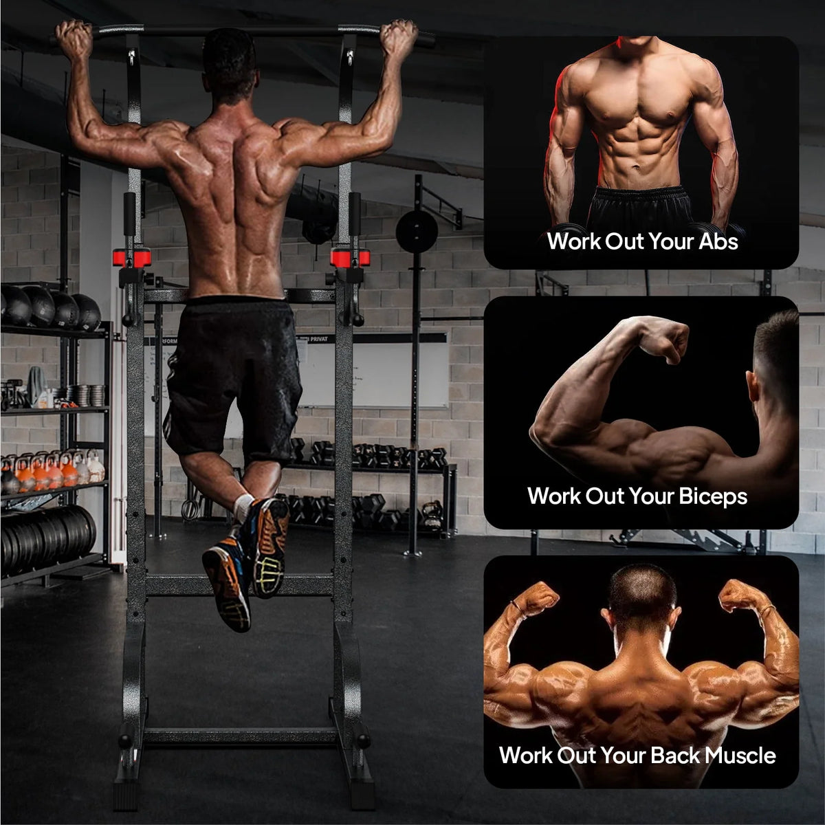 Multifunction Power Tower Dip Station Pull up Bar N209