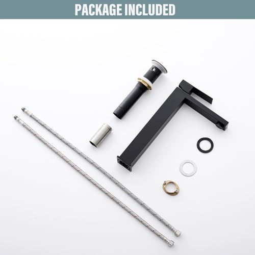 Brushed Nickel Tall Vessel Sink Faucet with Pop-up Drain Q234993