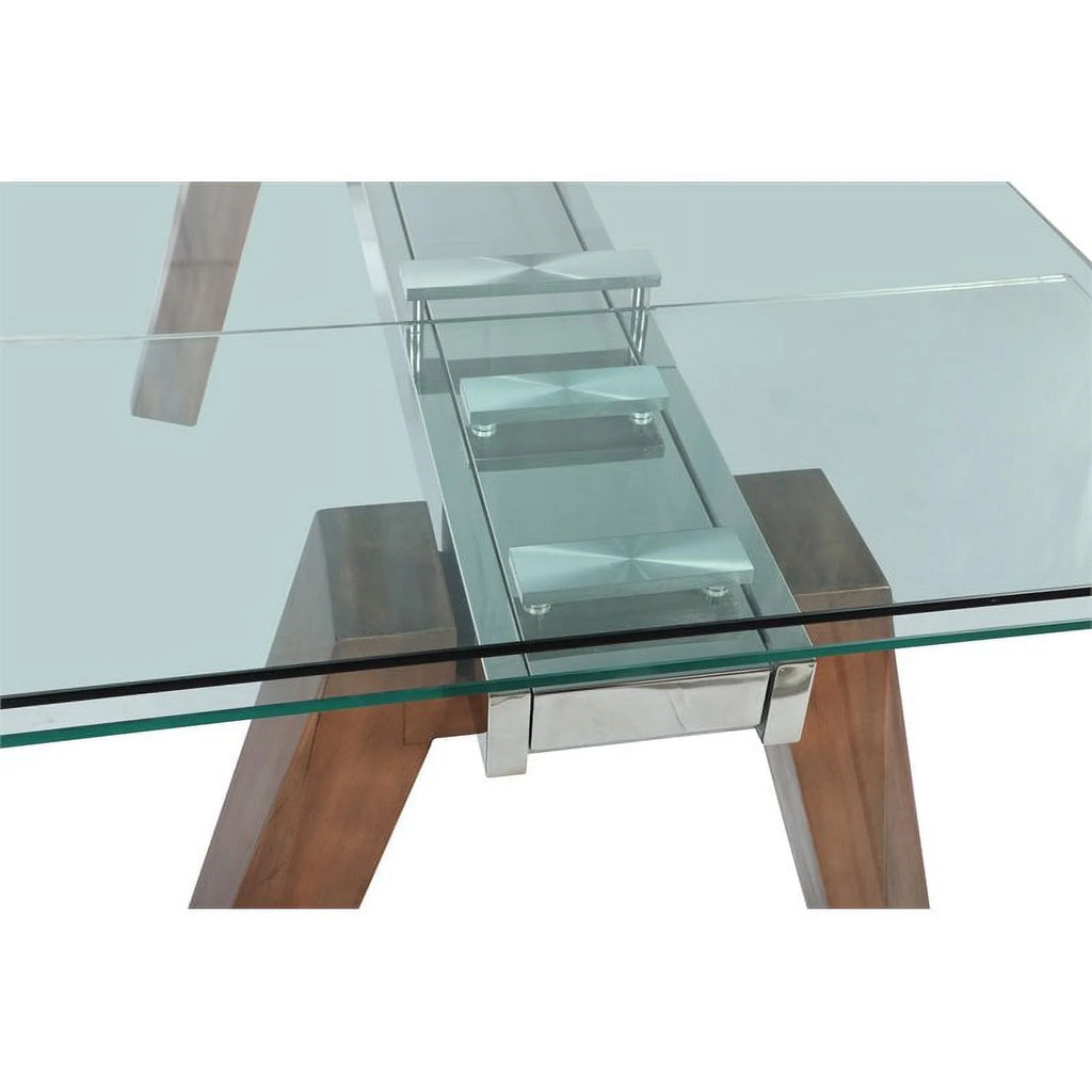 63" Steel and Glass Dining Table P614