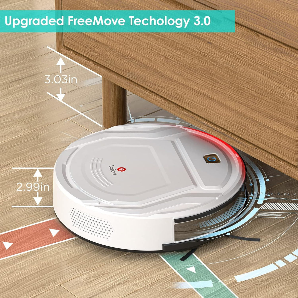 Robot Vacuum Cleaner, 1800Pa Suction, Slim, Quiet, Self-Charging M179507