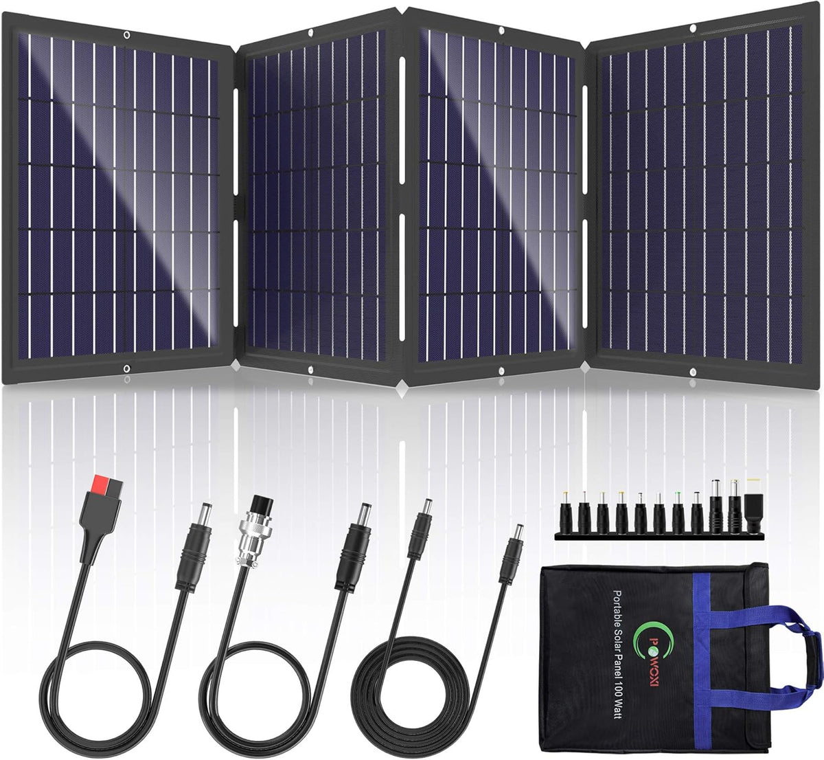 Portable Solar Panel 100W Foldable Charger Kit with USB and DC Port M69728