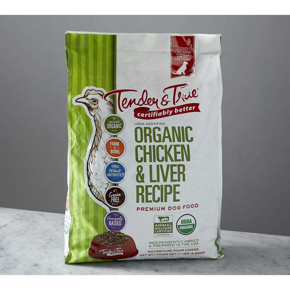 Organic Chicken & Liver Recipe Dry Dog Food T32163
