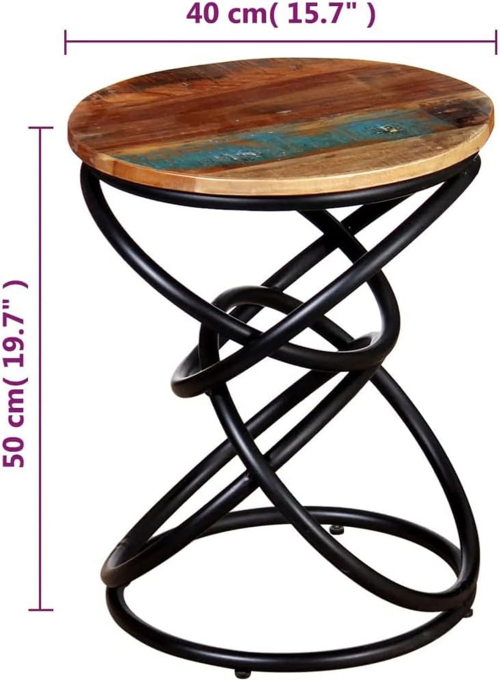 Solid Reclaimed Wood Table with Iron Frame I5825