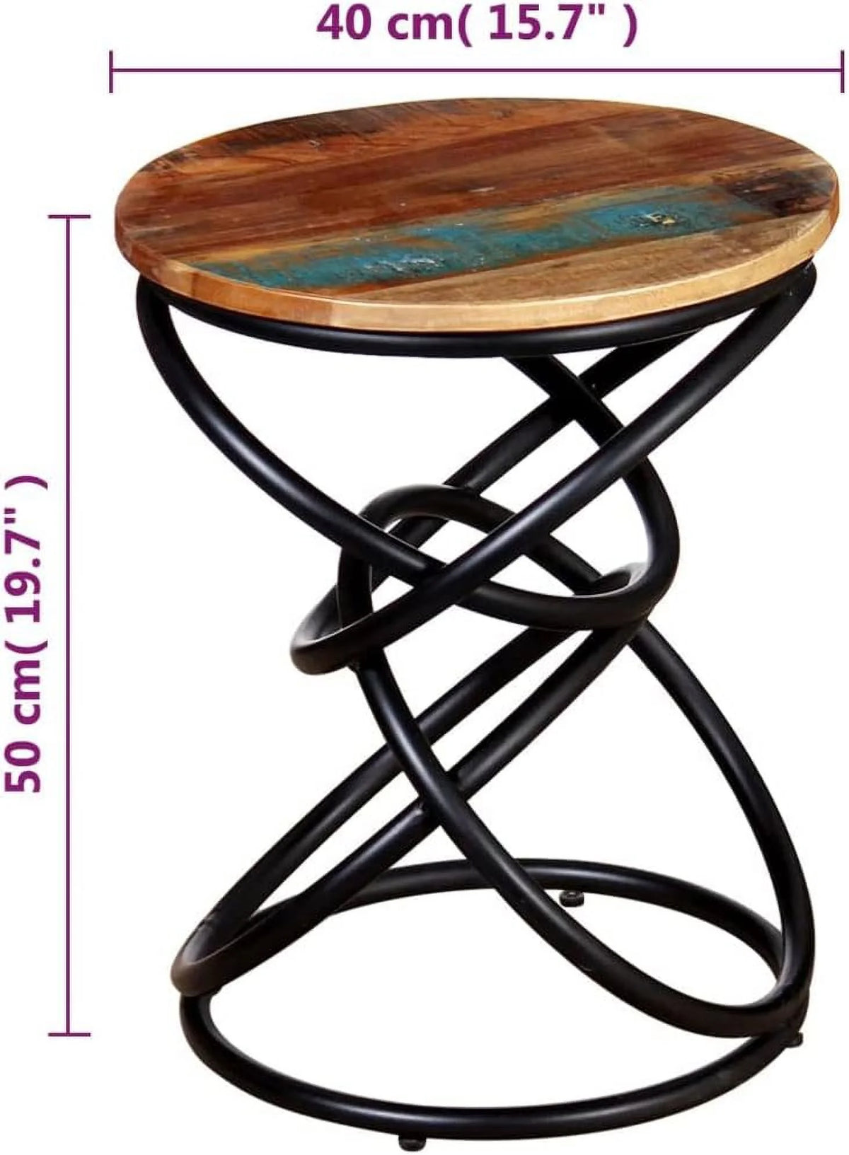 Solid Reclaimed Wood Table with Iron Frame I5825