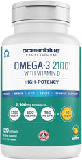 120 ct Triple Strength Orange Flavor Fish Oil Supplement with Vitamin D3 V634