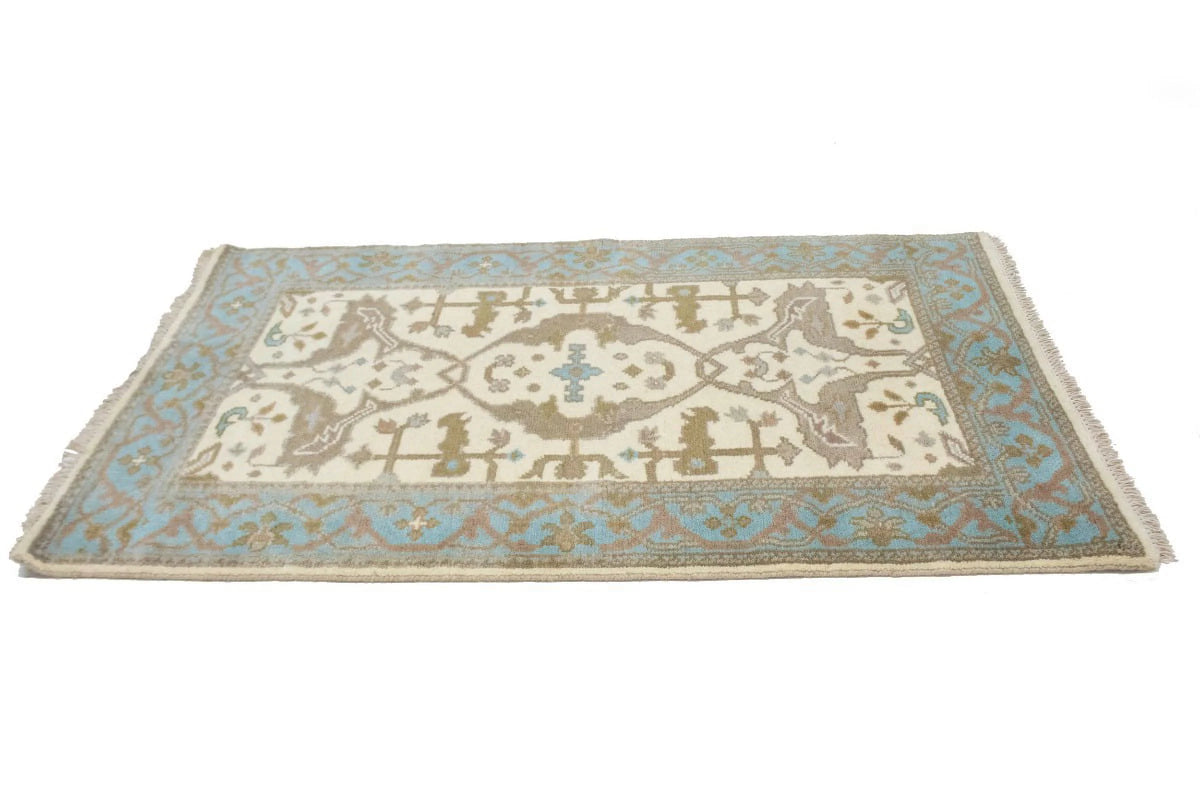 Cream Floral 3X5 Oriental Rug X61951
