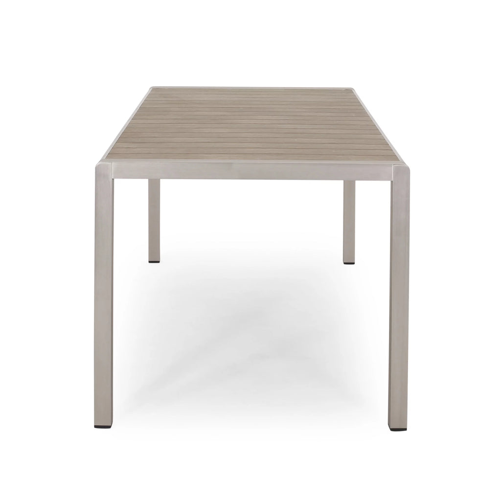 Outdoor Aluminum Dining Table with Faux Wood Top L947