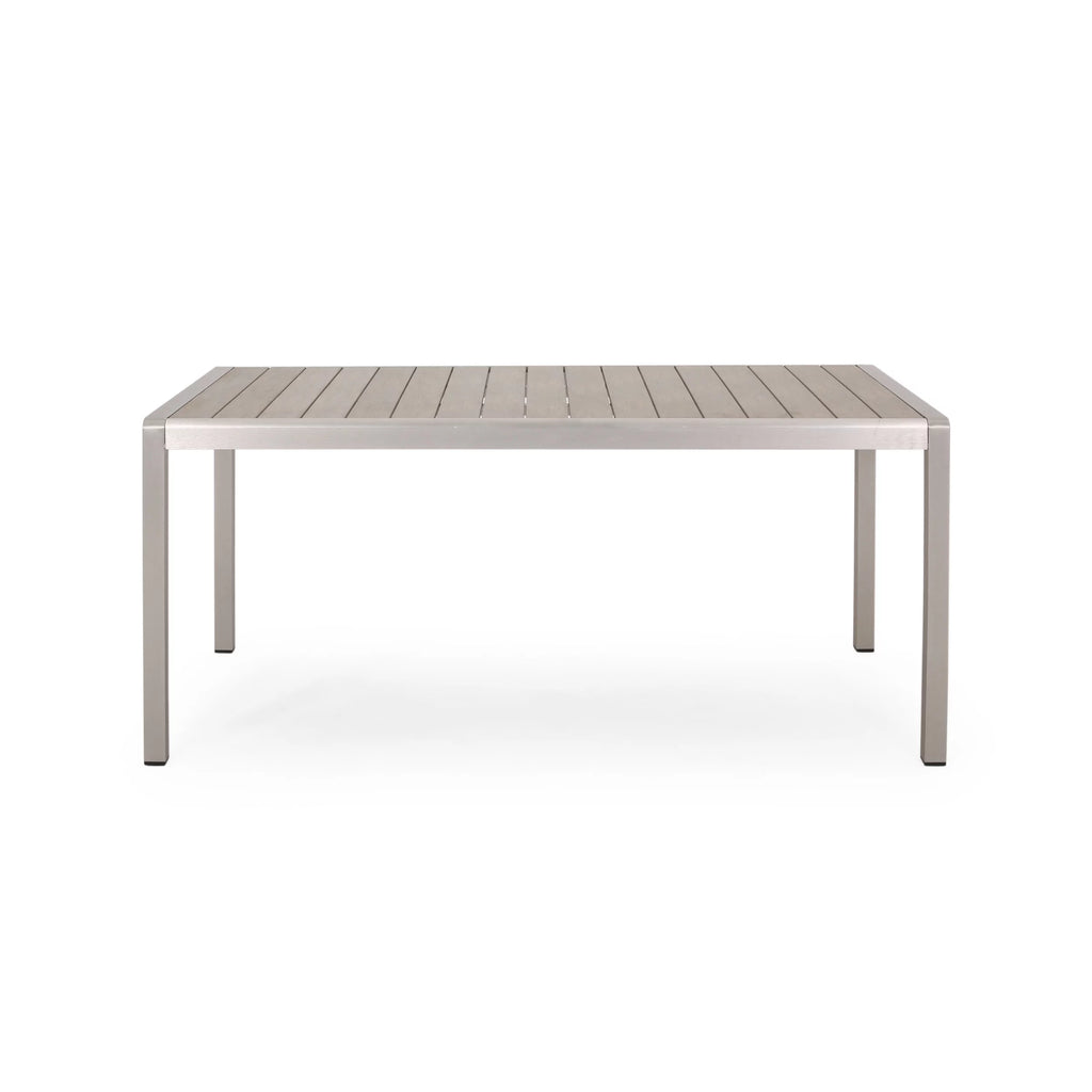 Outdoor Aluminum Dining Table with Faux Wood Top L947