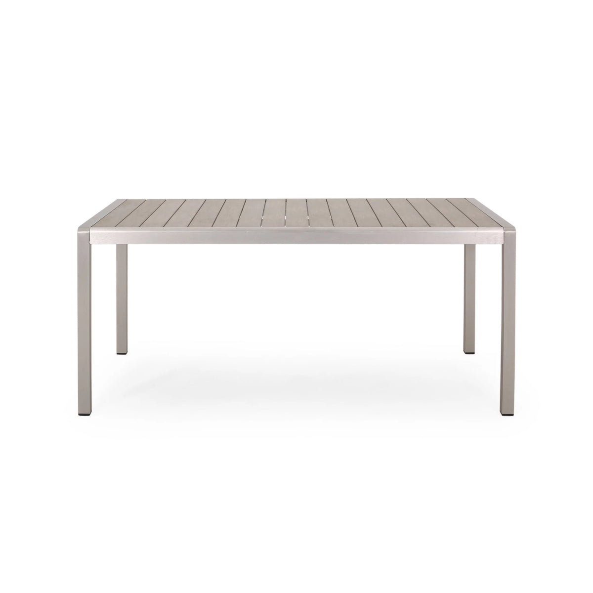 Outdoor Aluminum Dining Table with Faux Wood Top L947