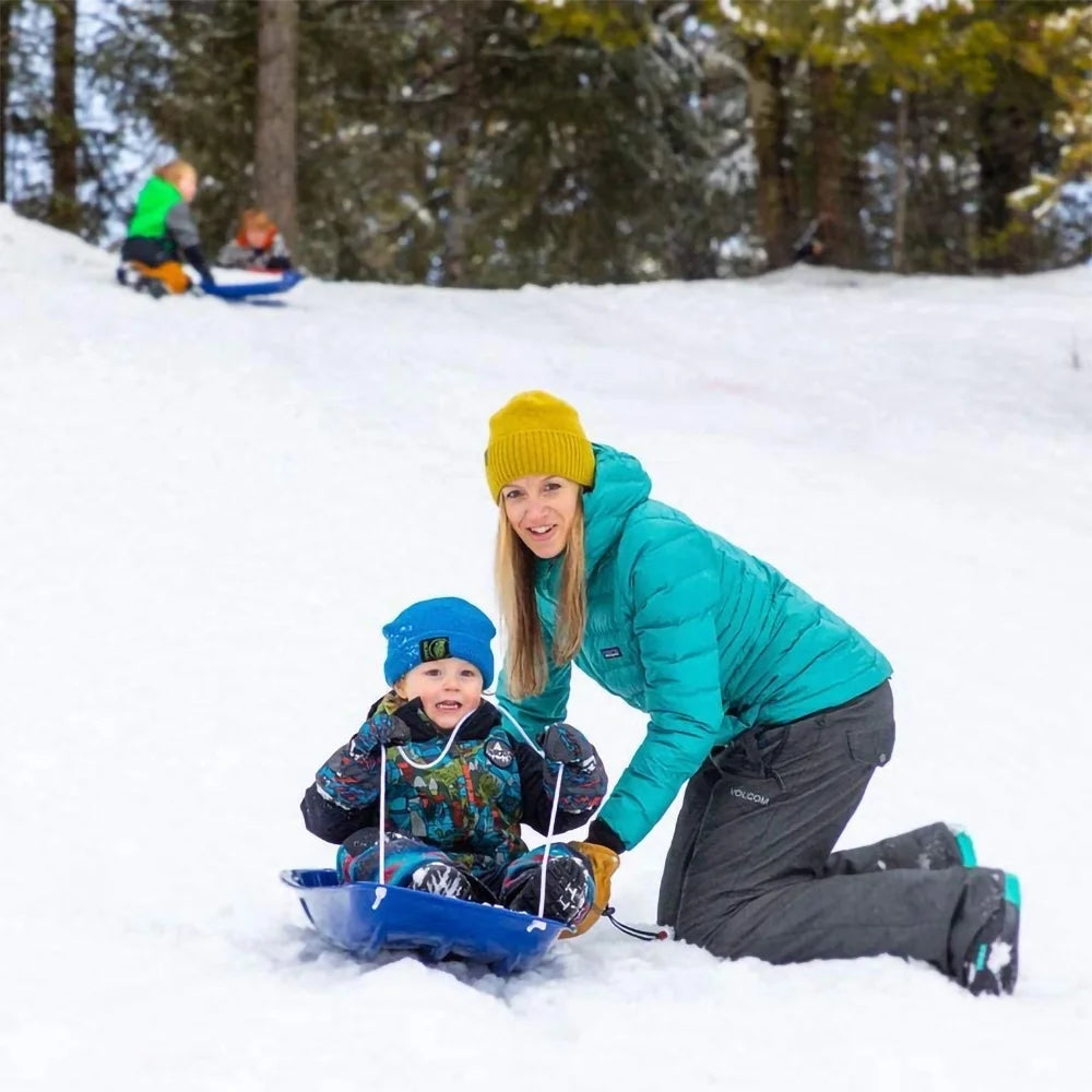 Neon Pink Plastic Snow Toboggan Sled S721