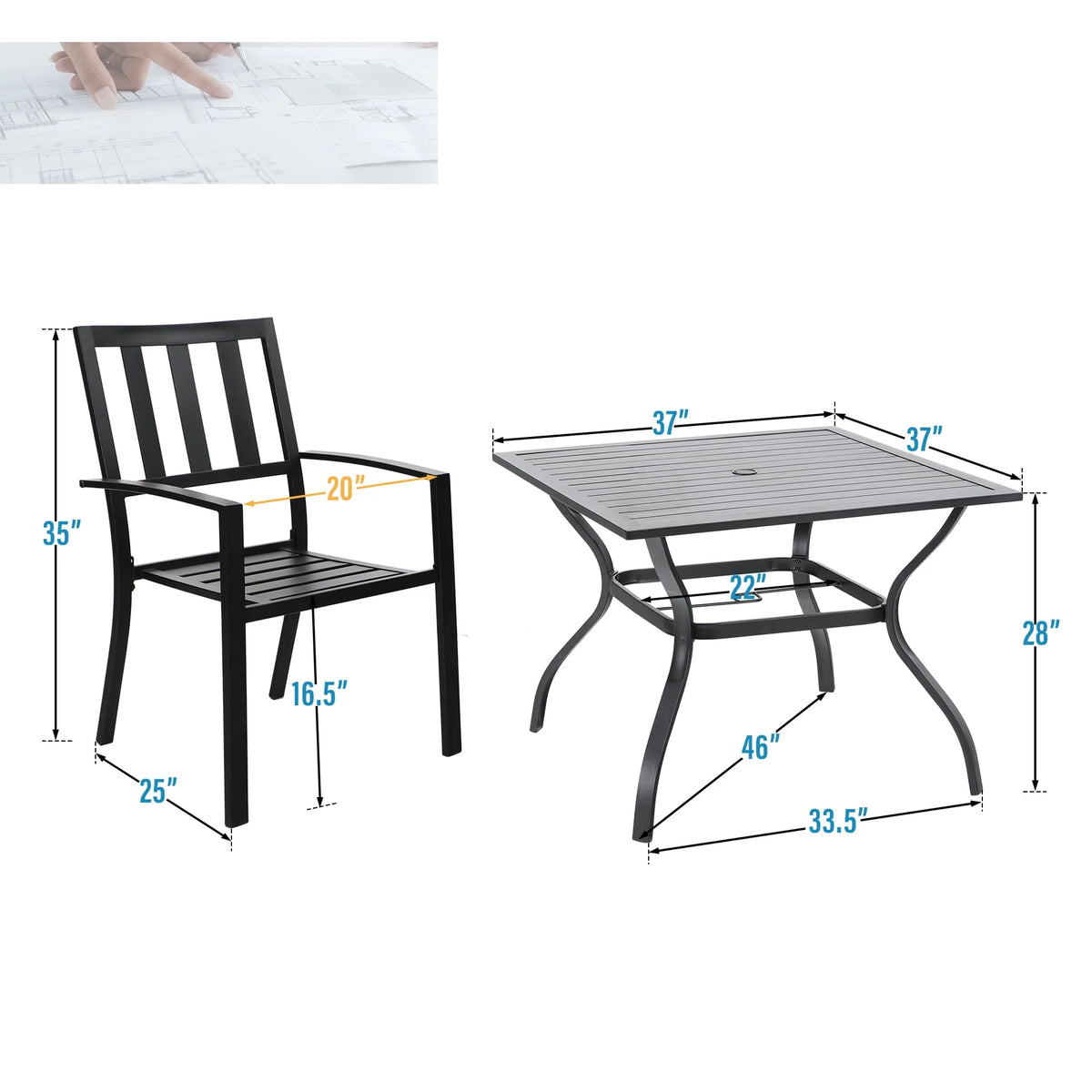 7 Piece Outdoor Patio Dining Set G98956