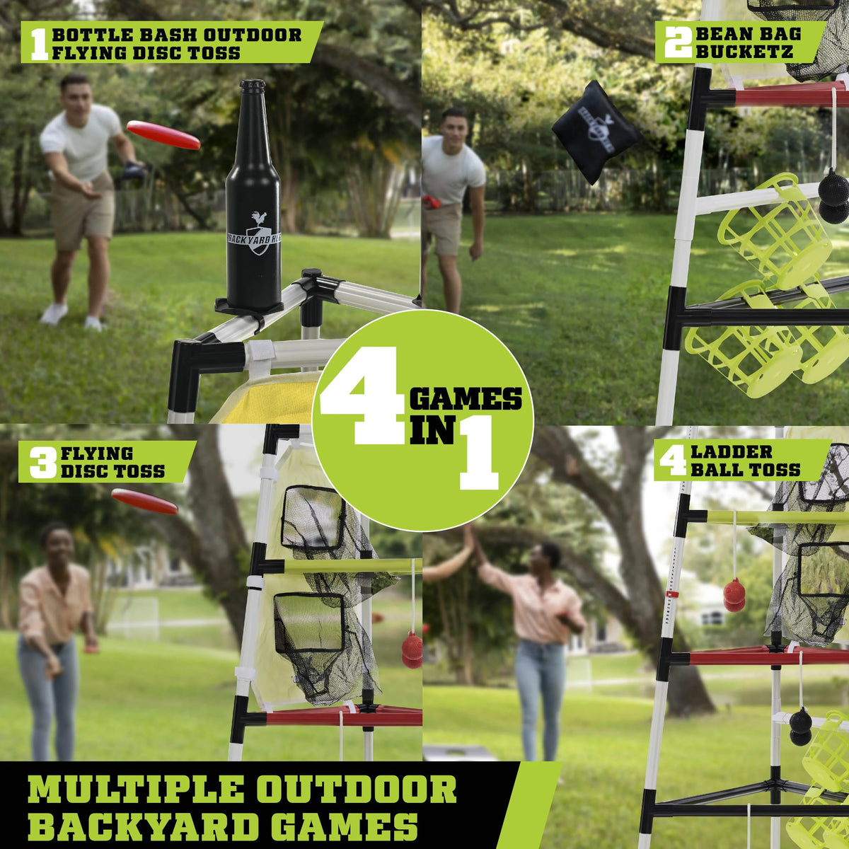 Outdoor Target Toss Tower Lawn Game with Accessories I483004