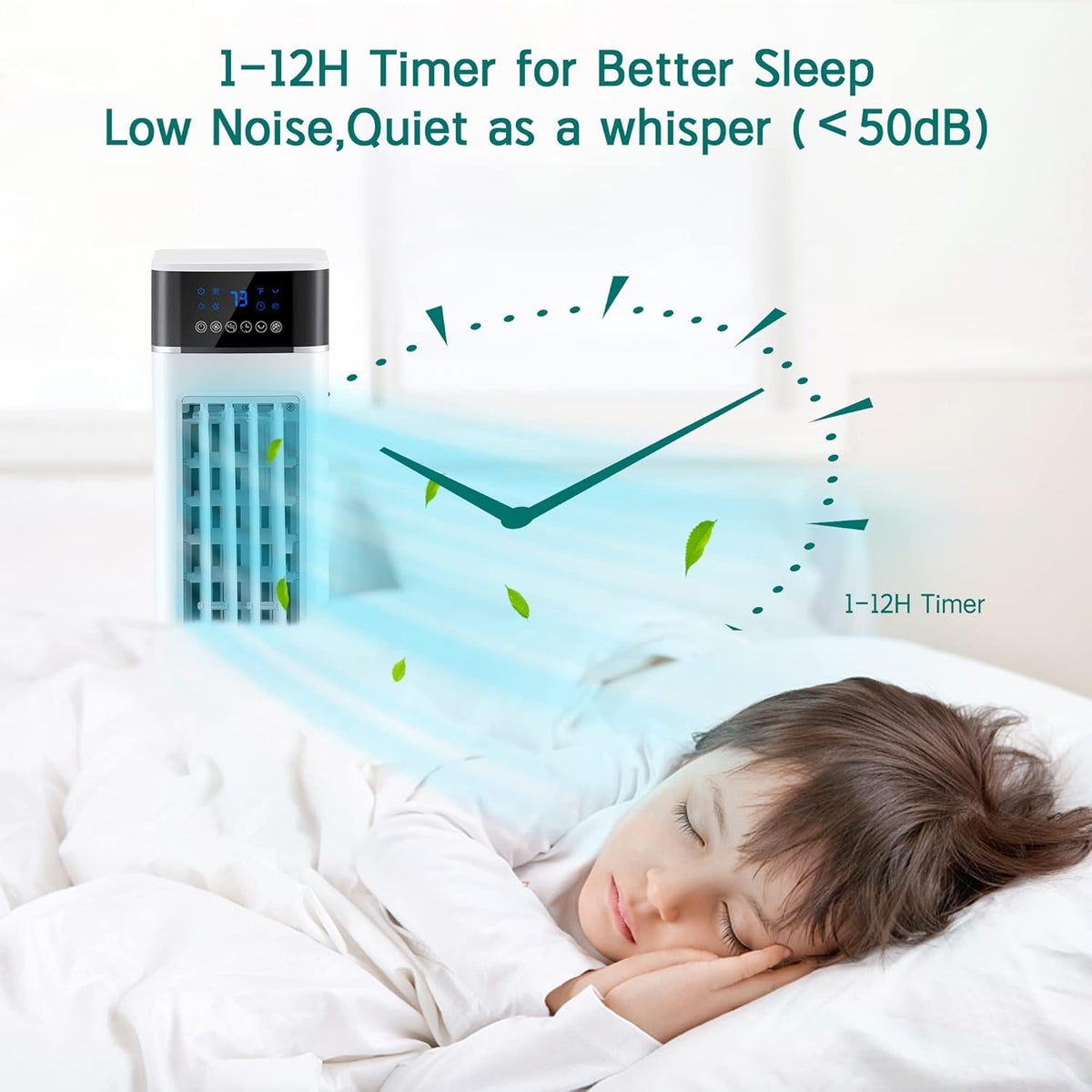 Portable Air Cooler with 70° Oscillation, 12H Timer, 3 Speeds 3 Modes, Remote Control V99967
