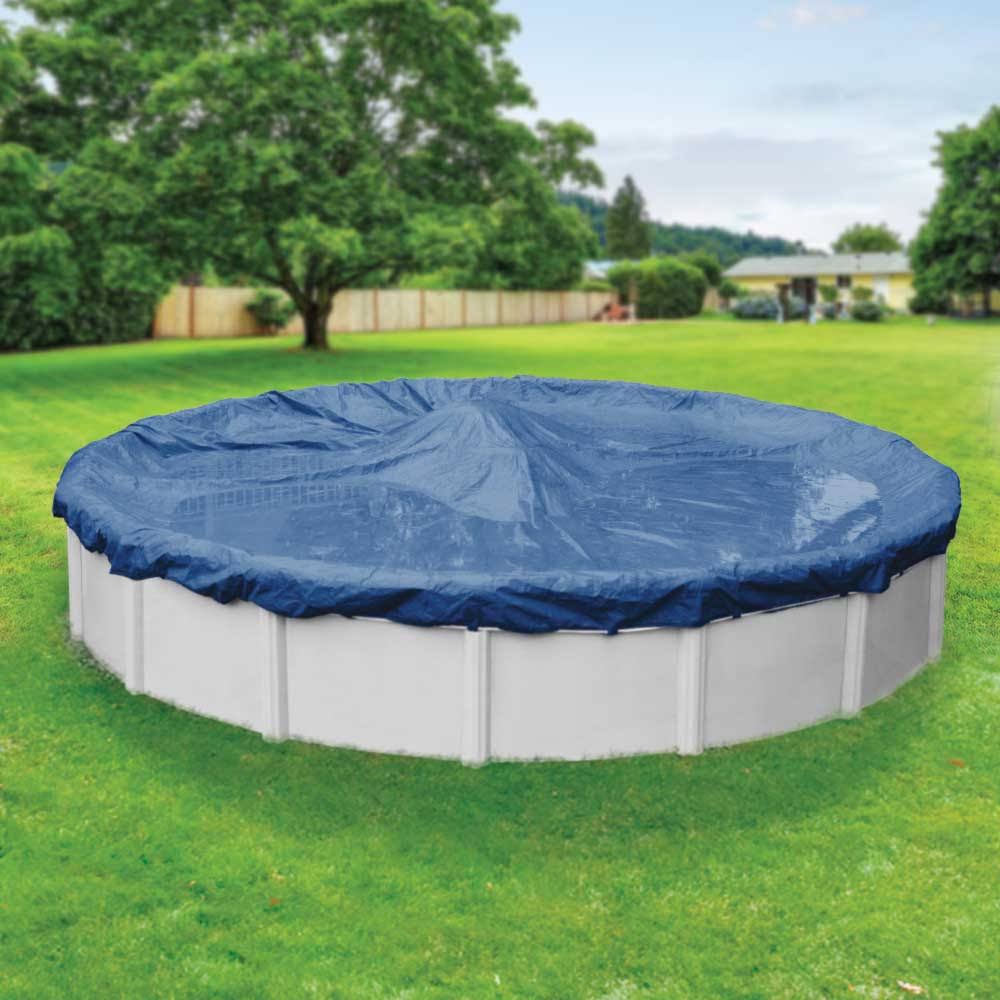 18 ft. Round Blue Solid Above Ground Winter Pool Cover O8382