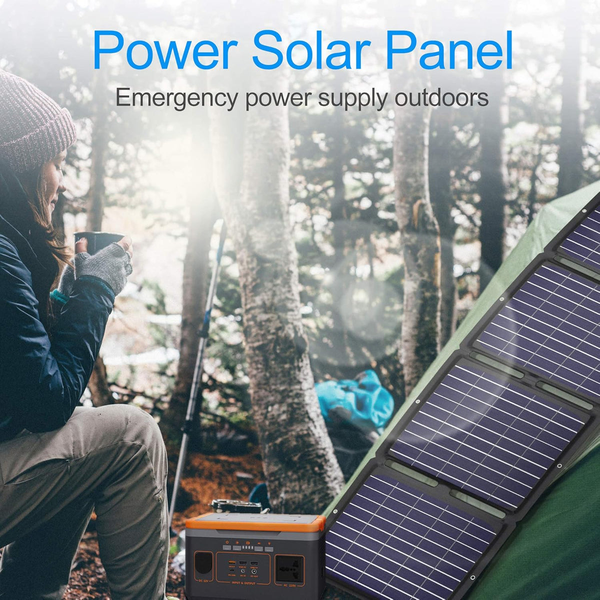 Portable Solar Panel 100W Foldable Charger Kit with USB and DC Port M69728