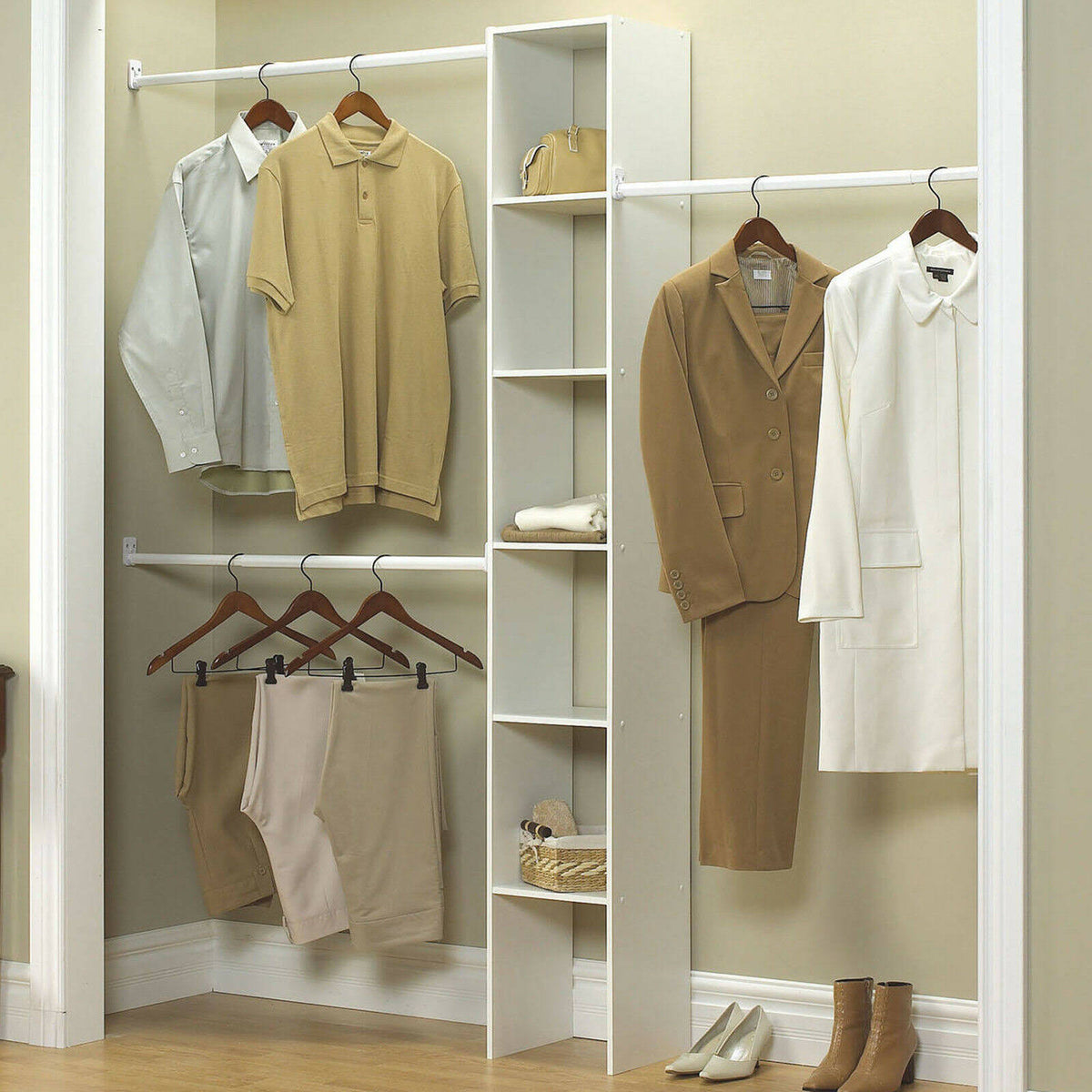 White 12 inch Vertical Closet Organizer O6700