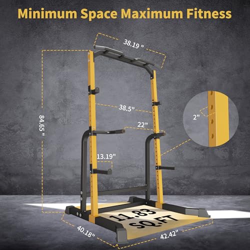 Heavy Duty 1000LB Power Cage Squat Rack with Adjustable Pull-Up Bar O63578