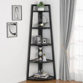 Black Steel Corner Bookcase Y554