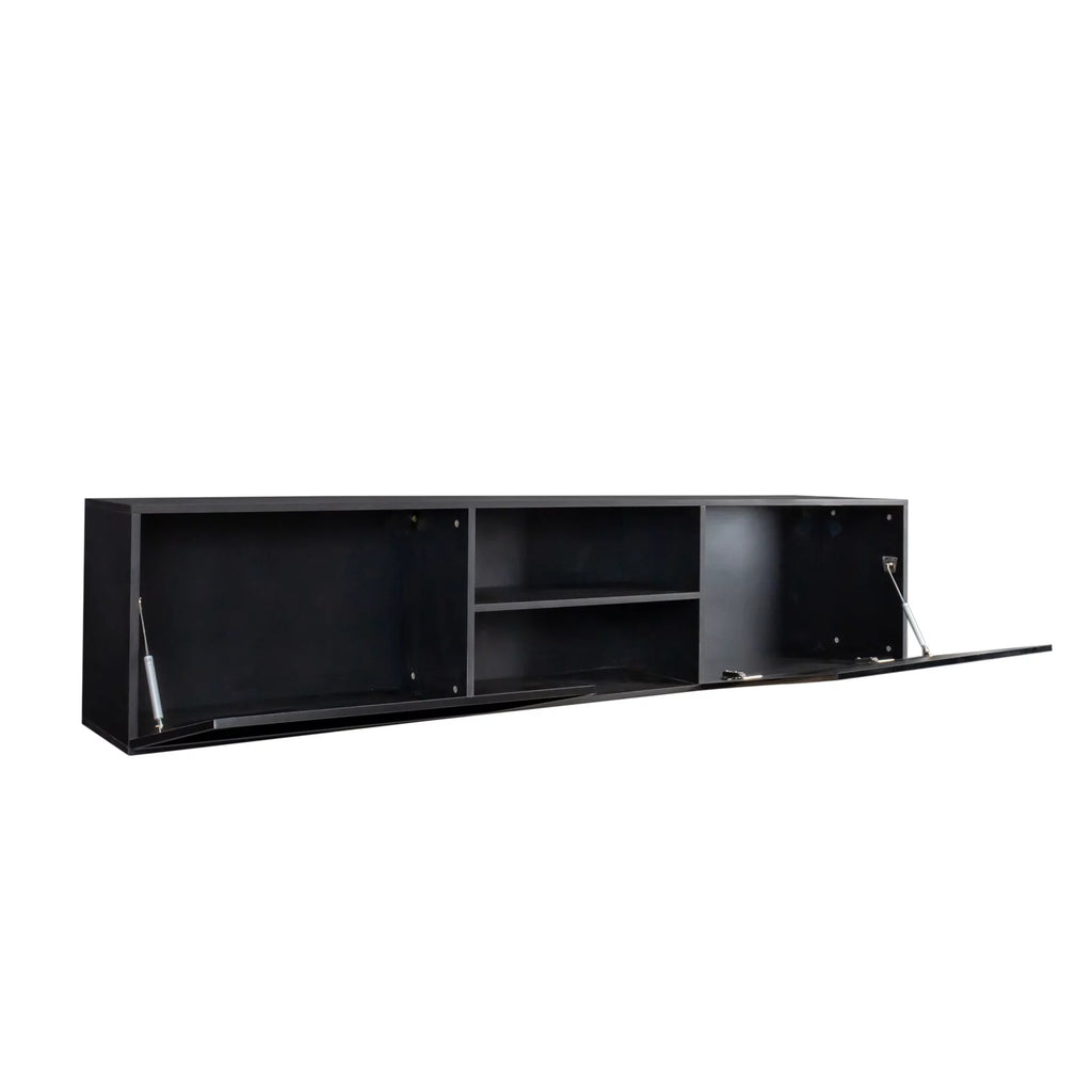 Wall Mounted Floating TV Stand with Shelf and Clamshell Doors L651