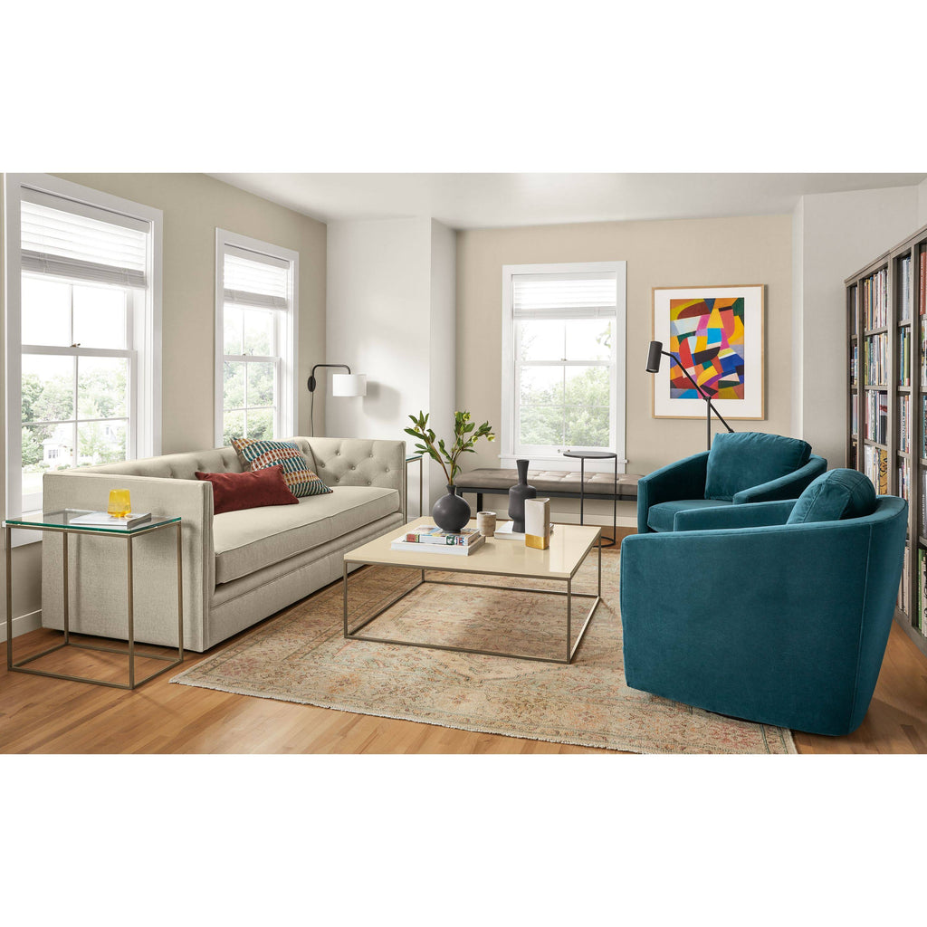 Satin Etched Tempered Glass Square Coffee Table W512