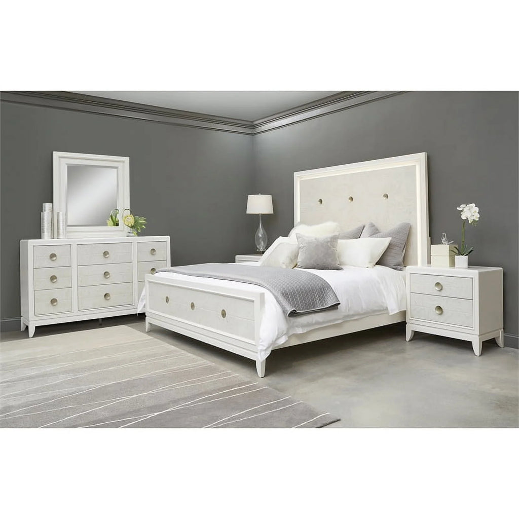 Queen Wood Panel Bed with LED Lights F87577