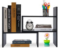 Wood Adjustable Desktop Storage Organizer Shelf Rack, Black L273