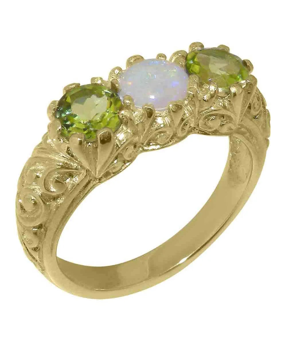 14k Yellow Gold Opal & Peridot Ring I693751