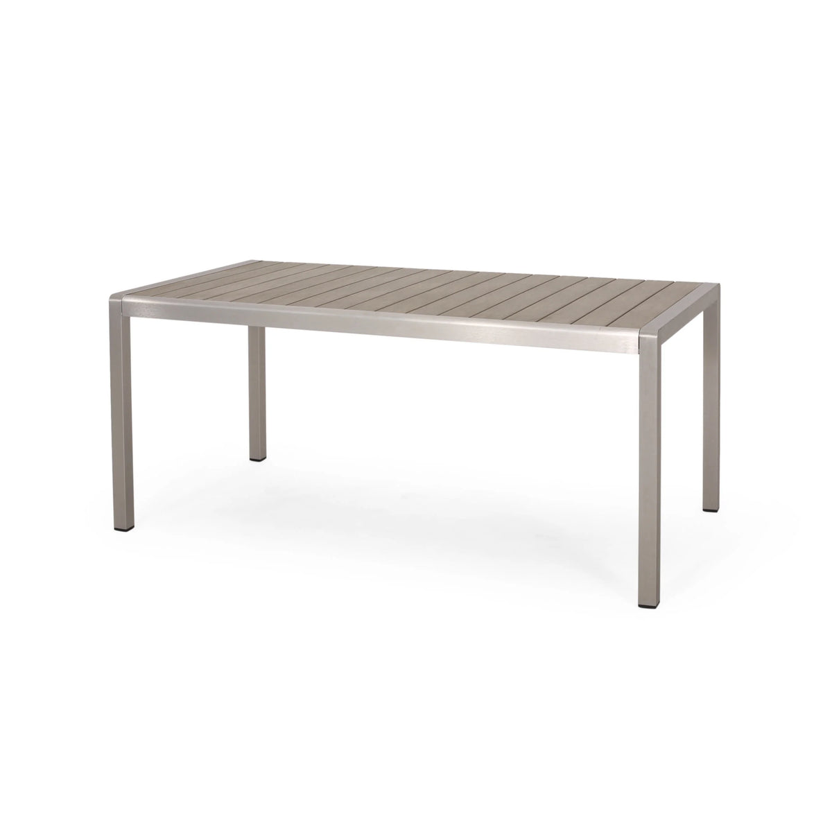 Outdoor Aluminum Dining Table with Faux Wood Top L947