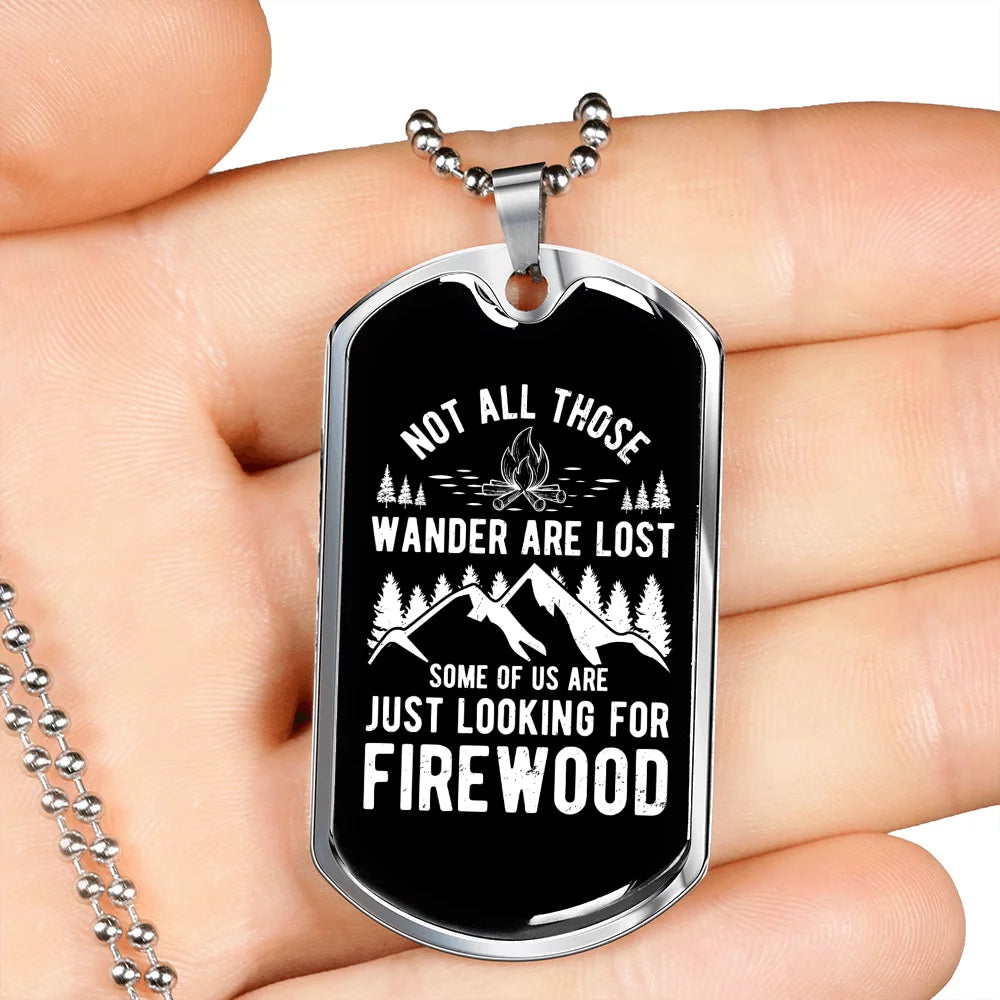 Stainless Steel or 18k Gold Dog Tag 24" Chain Necklace M8067