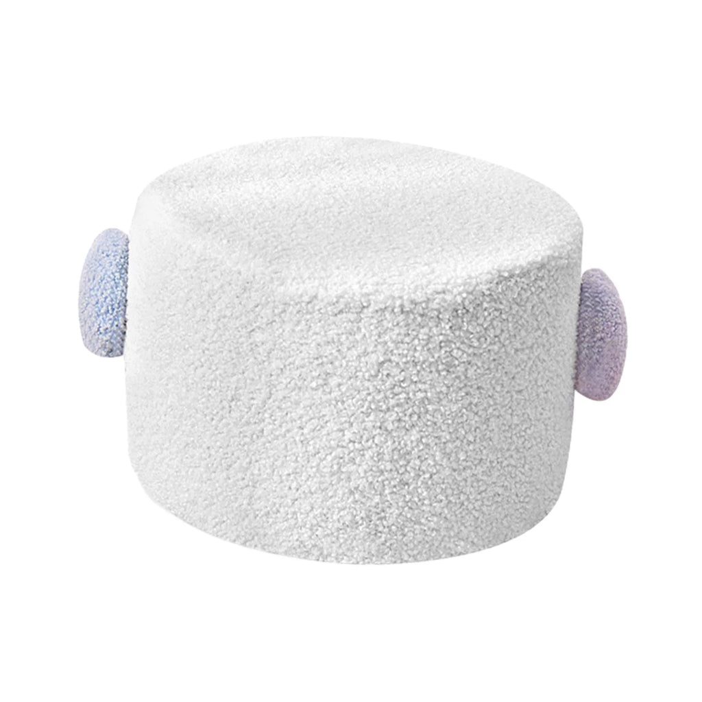 White Small Footstool Ottoman D297
