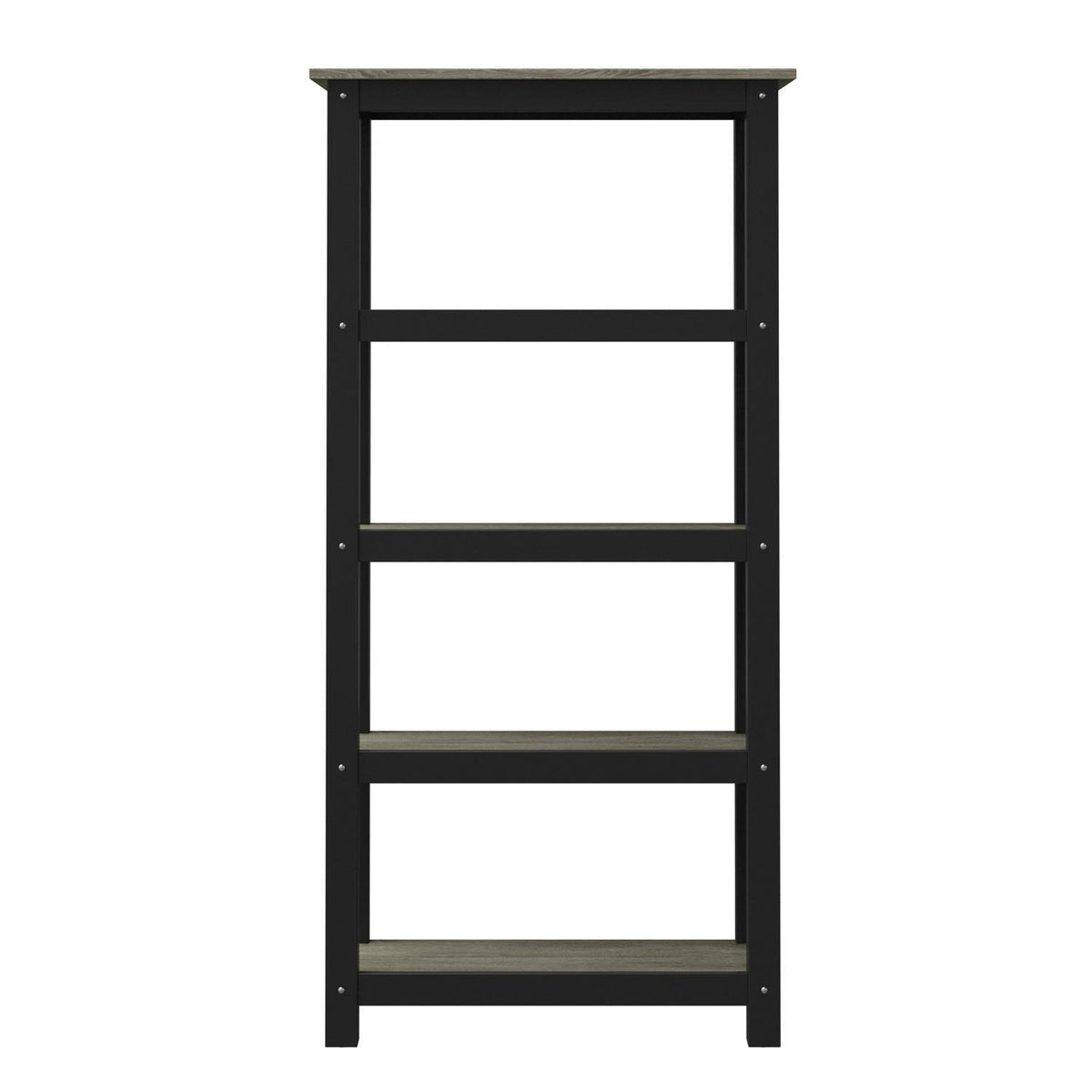 Black and Clayton Oak 4-Shelf Industrial Bookcase L729