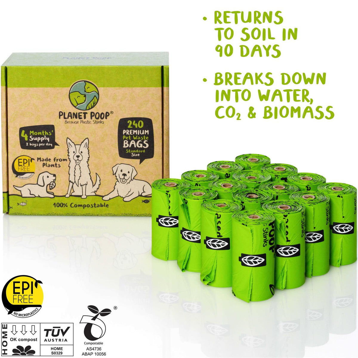 Compostable Dog Poop Bags on Refill Rolls S15572