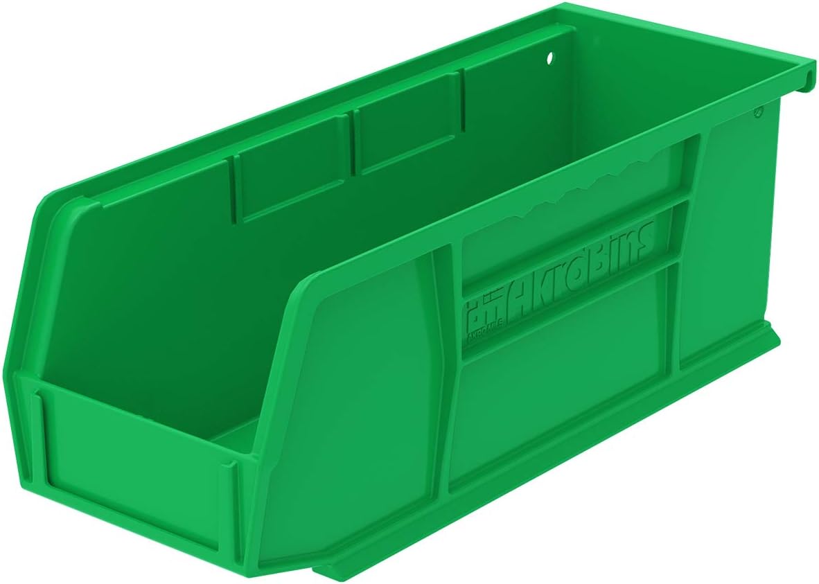 Plastic Storage Bin Hanging Stacking Containers, 11-Inch x 4-Inch x 4-Inch, Stone, 12-Pack U1732