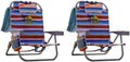 2 Pack Backpack Beach Chair with Cooler Storage Pouch and Towel Bar C208