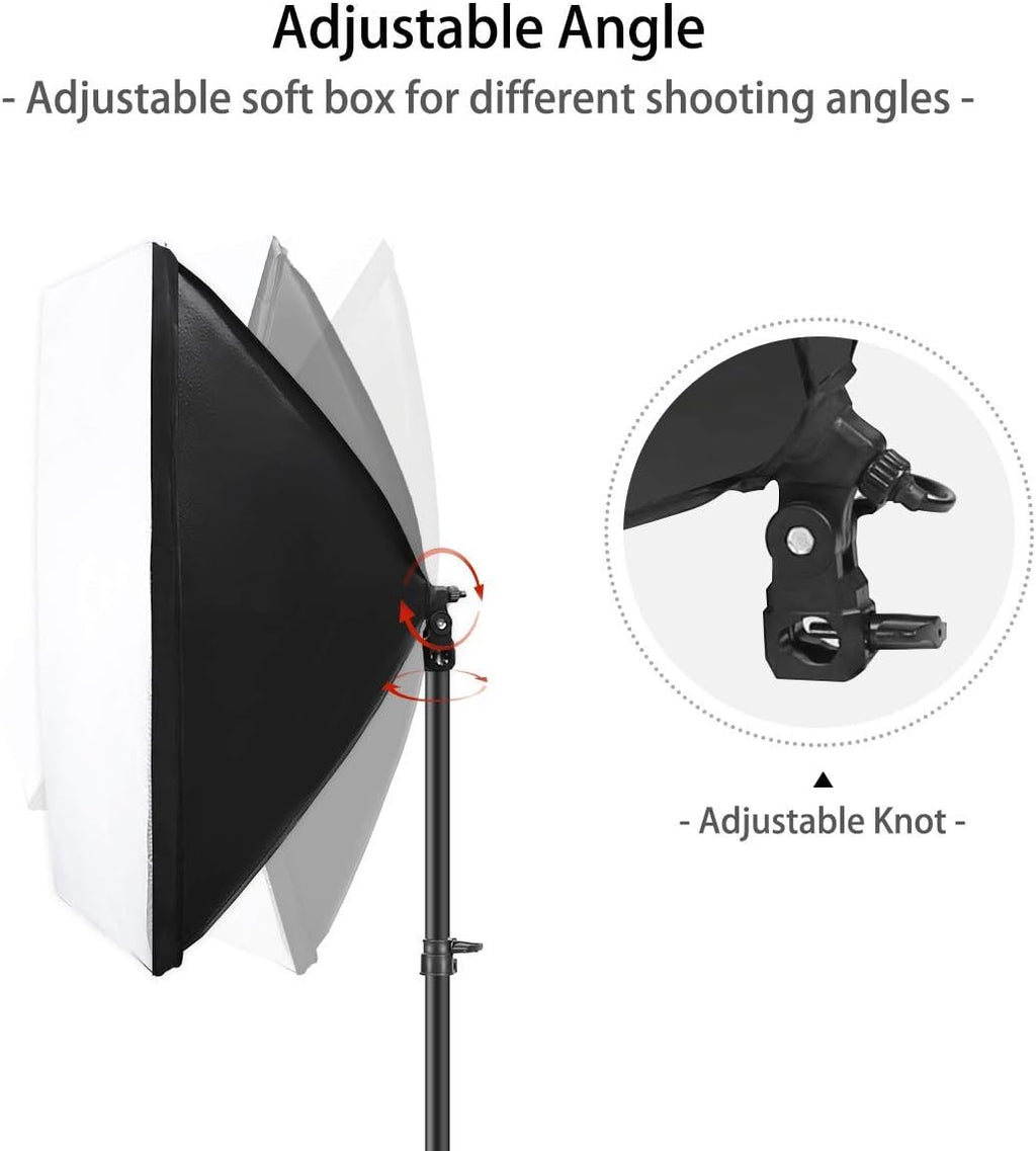 20x 27 inch Softbox Lighting Kit with E27 150W Bulbs 5500K, Pack of 2 Y2165