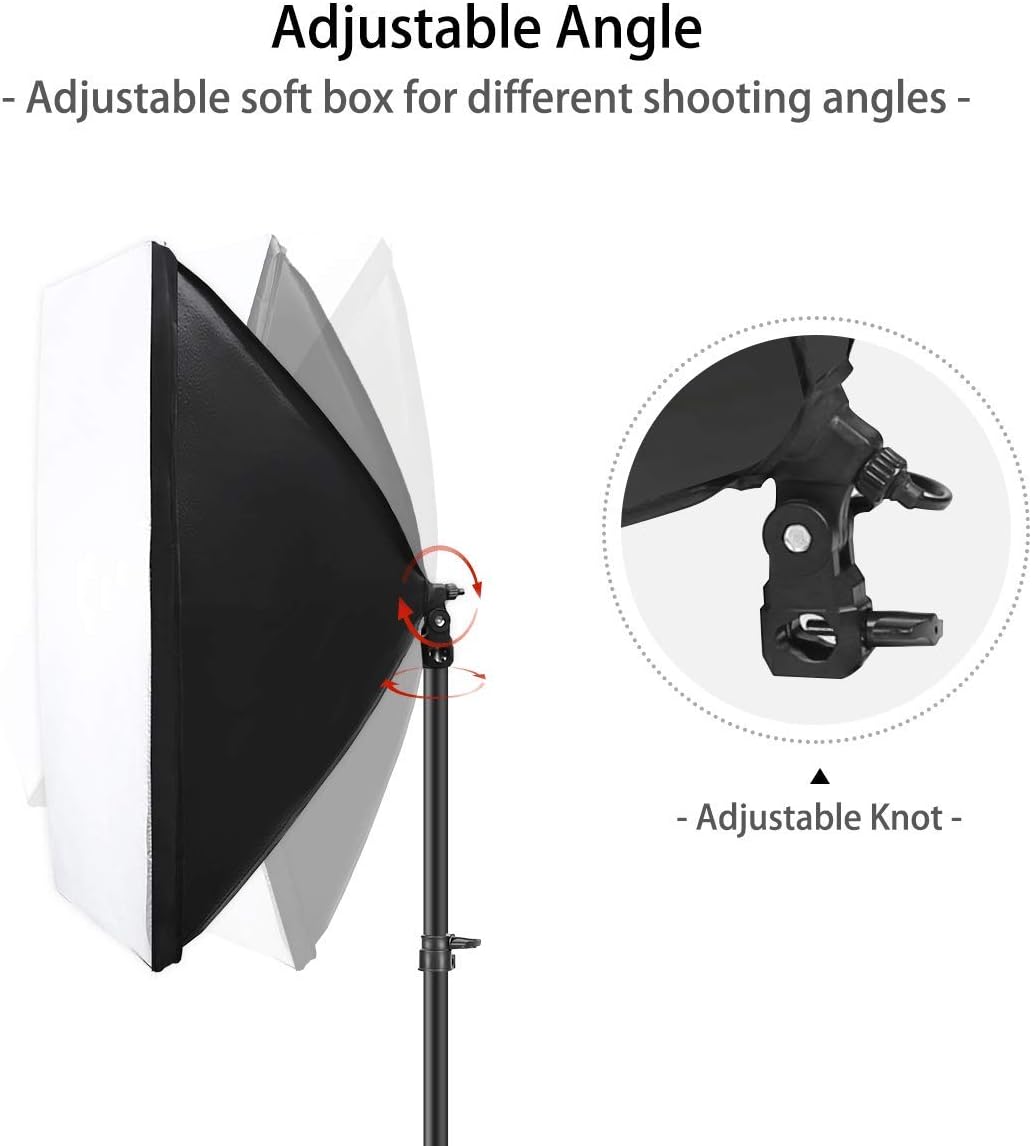 20x 27 inch Softbox Lighting Kit with E27 150W Bulbs 5500K, Pack of 2 Y2165