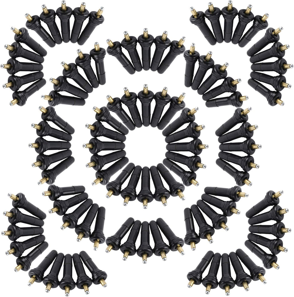 100 PCS Tire Pressure Sensor Rubber Valve Stems with Screws Pack of 2 S455