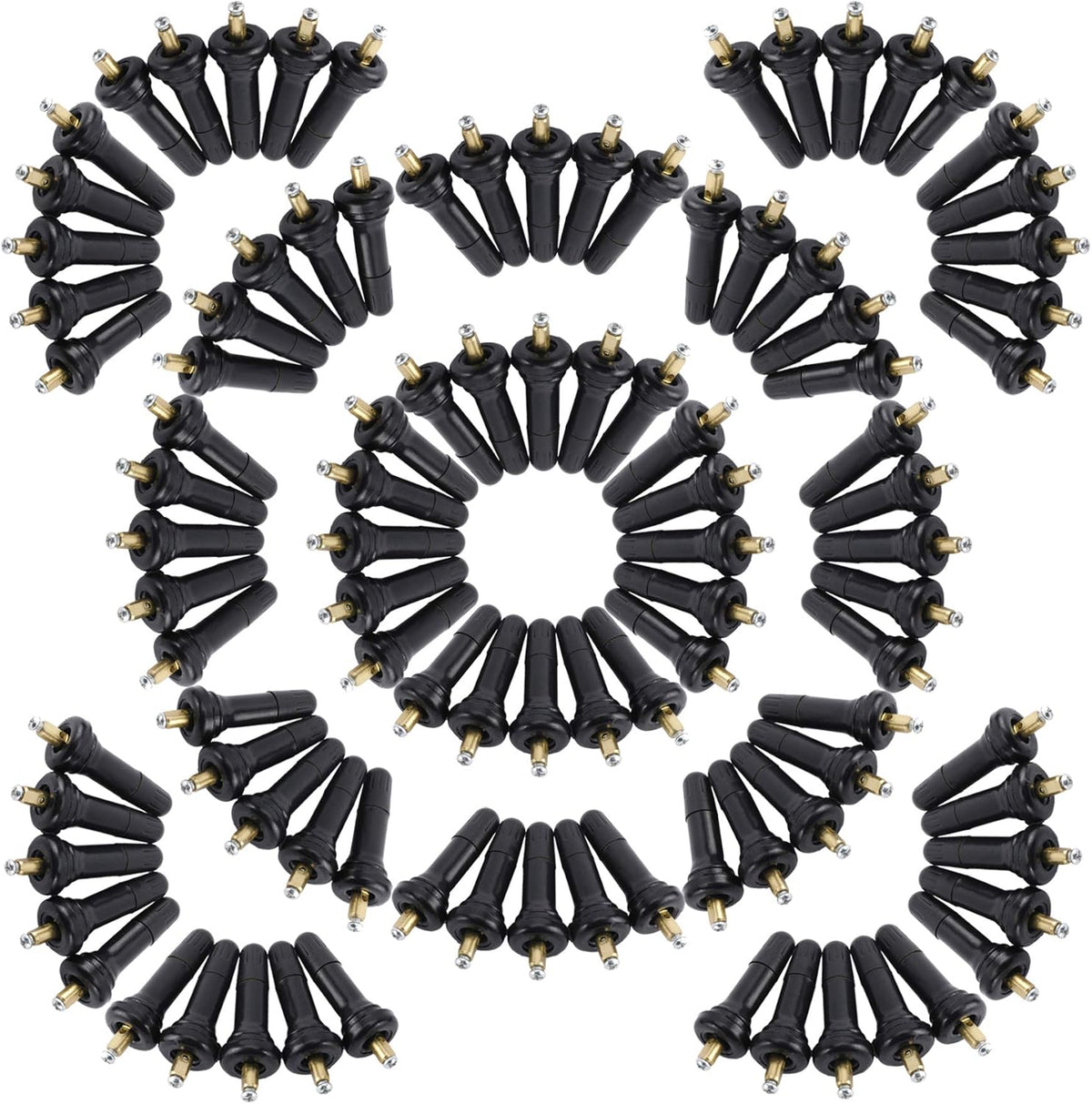100 PCS Tire Pressure Sensor Rubber Valve Stems with Screws Pack of 2 S455