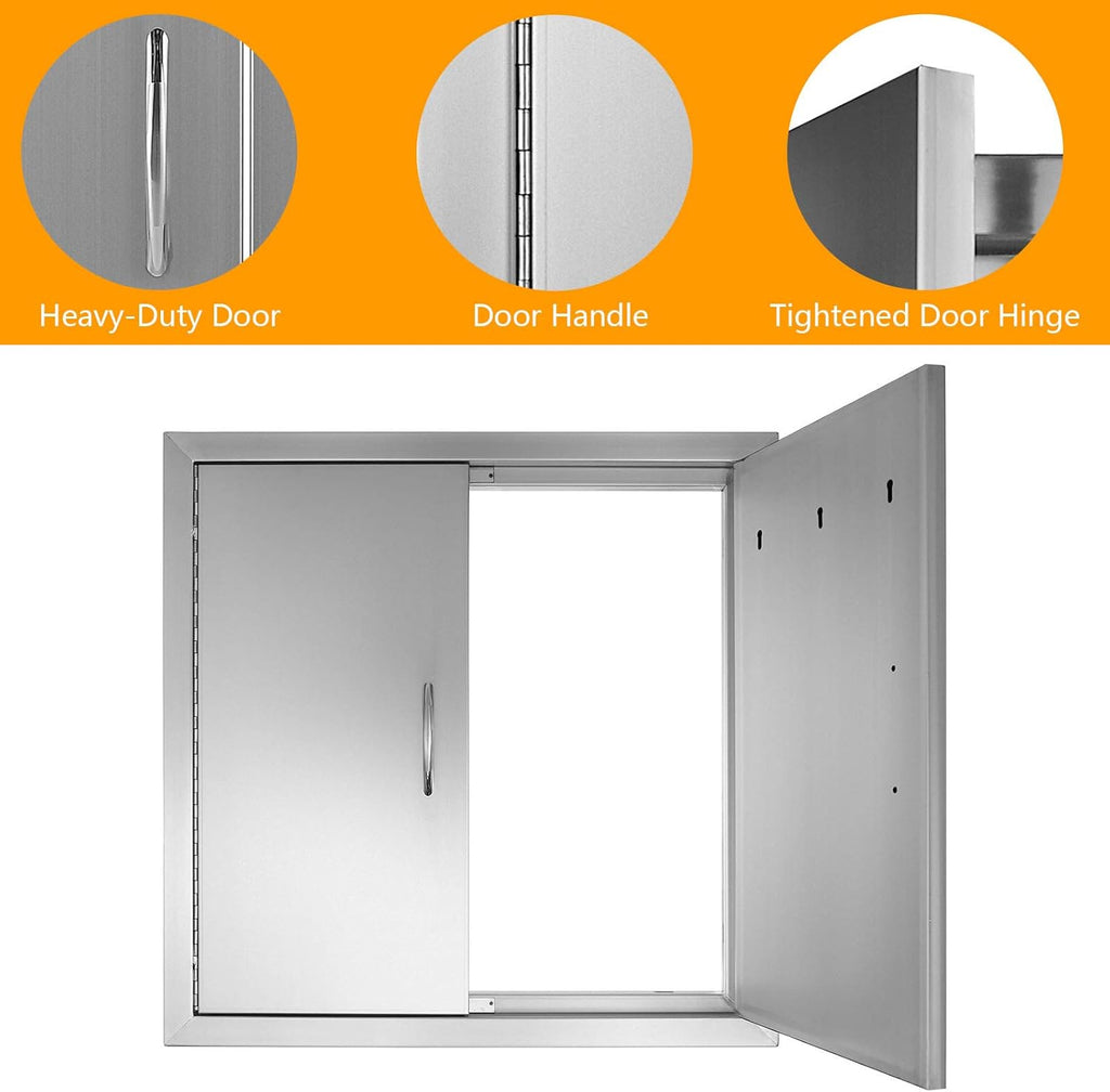 14W x 20H Inch Stainless Steel Outdoor BBQ Access Door E57755
