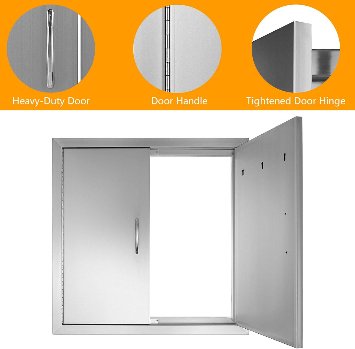 14W x 20H Inch Stainless Steel Outdoor BBQ Access Door E57755