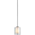 1 Light Steel and Glass Mini Pendant L620