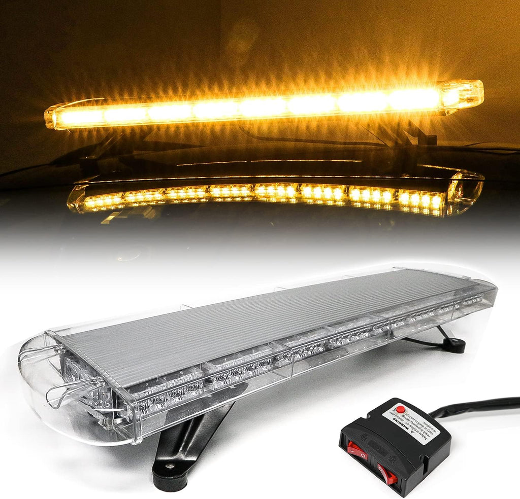 Amber White 38 LED Emergency Strobe Light Bar W5985