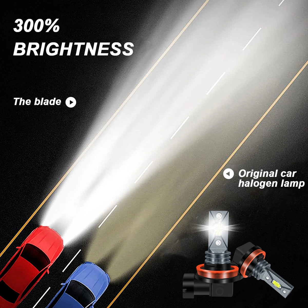 9005 High + H11 Low Beam + H11 Fog Beam LED Headlight Bulbs 6000K Cool White X541