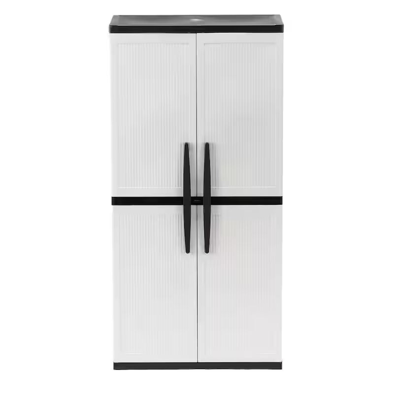 Gray Plastic Freestanding Garage Cabinet W5566